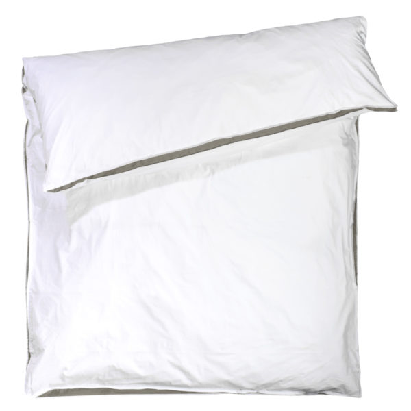 zoeppritz Absolute Bettbezug, Farbe weiss mit braun, Material Baumwolle Perkal in Groesse 240x240