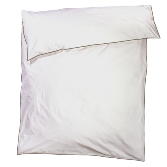 zoeppritz White Bettbezug, Farbe weiss mit braun, Material Baumwolle Perkal in Groesse 160x210