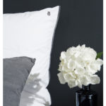 zoeppritz White Bettbezug, Farbe weiss mit grau, Material Baumwolle Perkal in Groesse 200x200