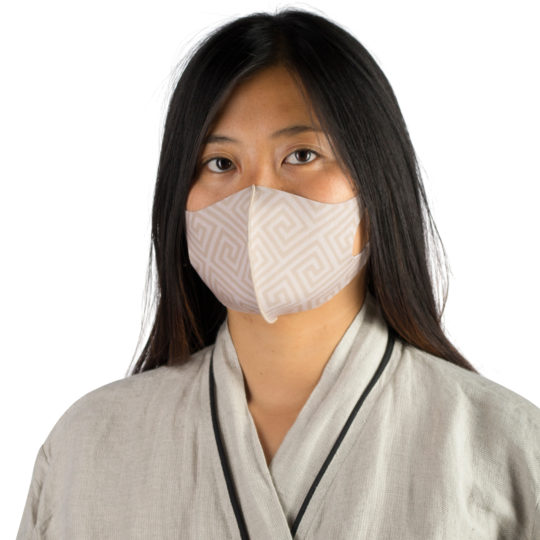 Stoffmaske wiederverwendbar Responsibility, Material Polyester Elasthan, hellbraun-beige