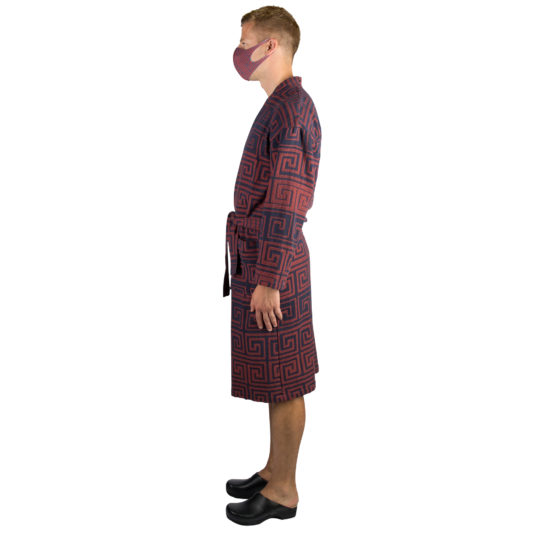 Stoffmaske wiederverwendbar Responsibility, Material Polyester Elasthan, orangerot-blau