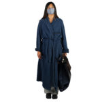 Stoffmaske wiederverwendbar Responsibility, Material Polyester Elasthan, beige-blau
