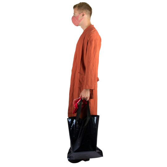 Stoffmaske wiederverwendbar Responsibility, Material Polyester Elasthan, rotorange-beige