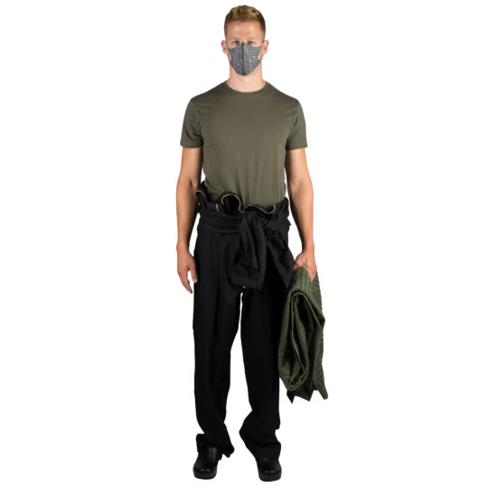 Stoffmaske wiederverwendbar Responsibility, Material Polyester Elasthan, schwarz