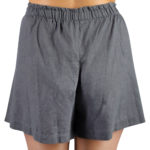 Shorts fuer Damen und Herren in S-M, dunkelgrau aus Leinen und Baumwolle, zoeppritz Shorty