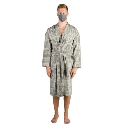 Bathrobe for men and women in l-xl, black, cotton, zoeppritz Sunny Leg