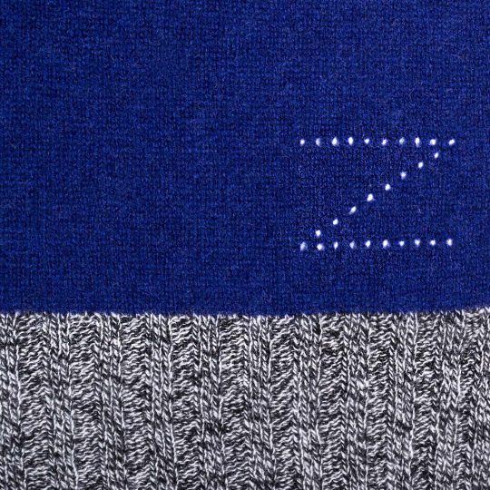 Scarf from cashmere, royal blue in 110x155cm, zoeppritz Hot Block