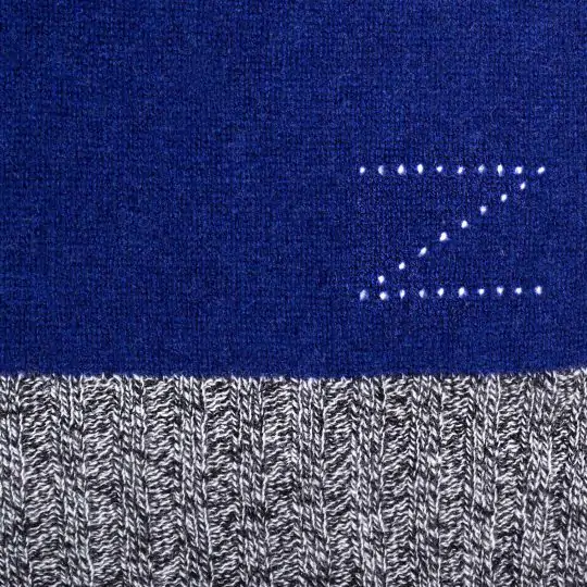 Scarf from cashmere, royal blue in 110x155cm, zoeppritz Hot Block