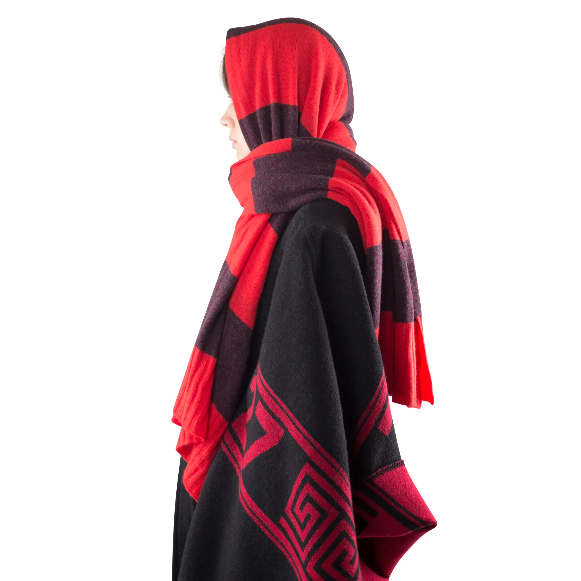 Scarf from cashmere, orange in 110x155cm, zoeppritz Hot Block