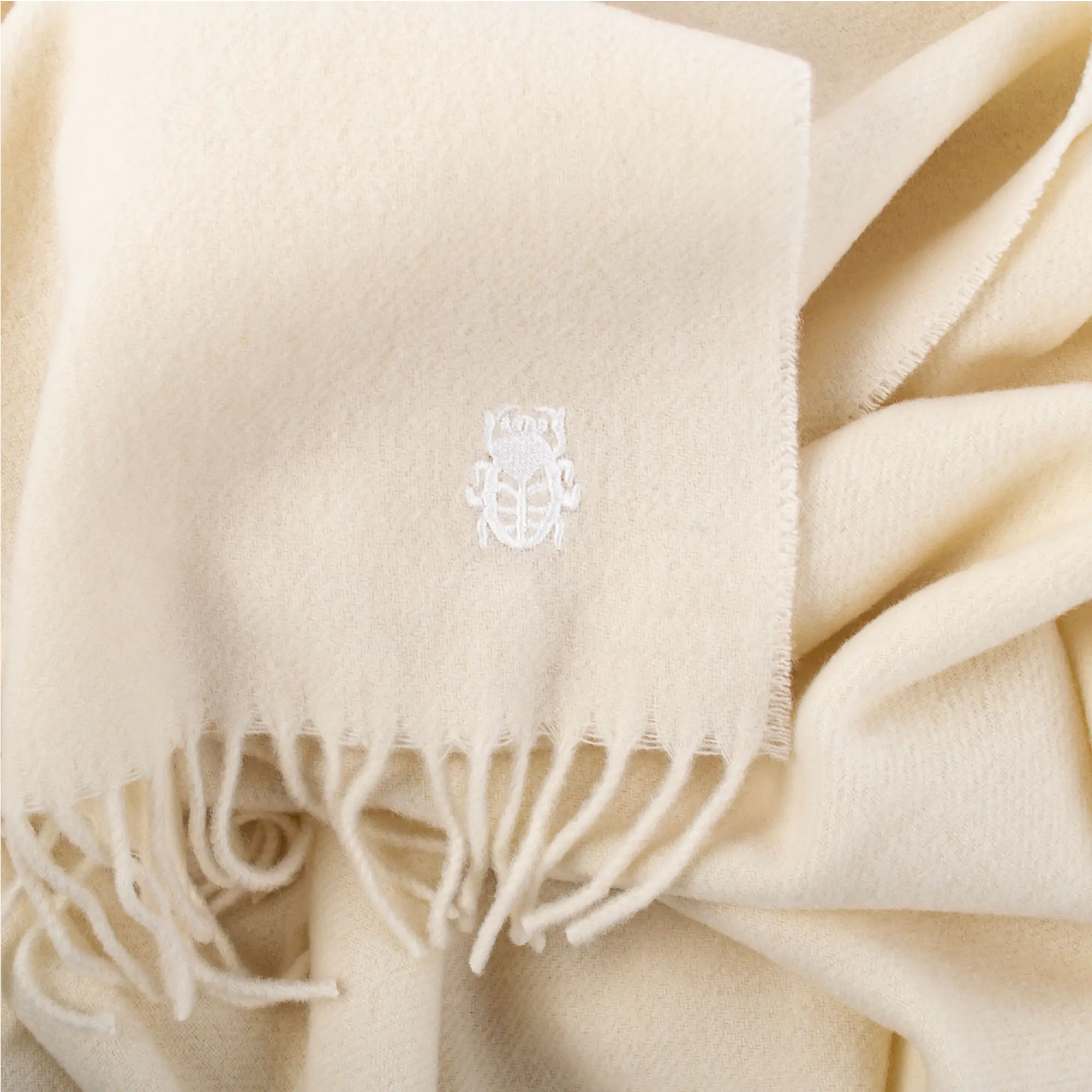 Plaid from lambswool, ivory in 140x190cm, zoeppritz, Classic Lambswool