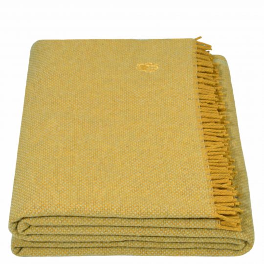 must relax zoeppritz schurwolle plaid 130x190 curry gelb