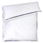 zoeppritz Absolute Bettbezug, Farbe weiss mit blau, Material Baumwolle Perkal in Groesse 200x200