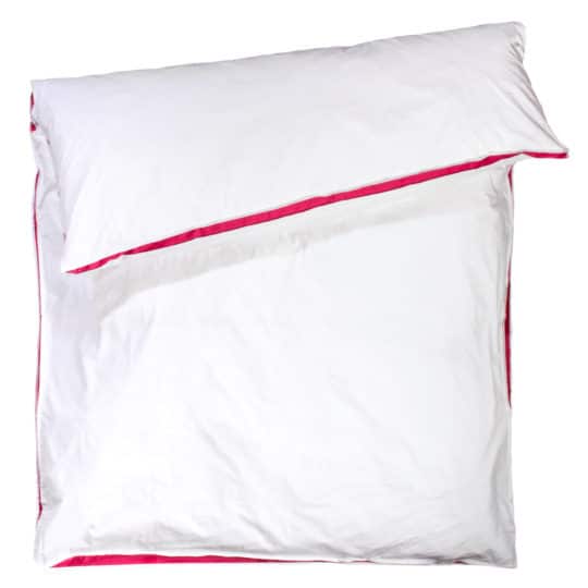 zoeppritz Absolute Bettbezug, Farbe weiss mit rot, Material Baumwolle Perkal in Groesse 160x210