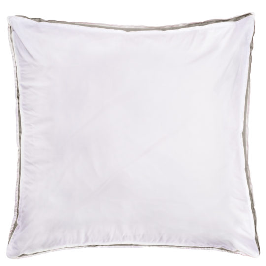 zoeppritz Absolute Kissenbezug, Farbe weiss mit braun, Material Baumwolle Perkal in Groesse 70x90