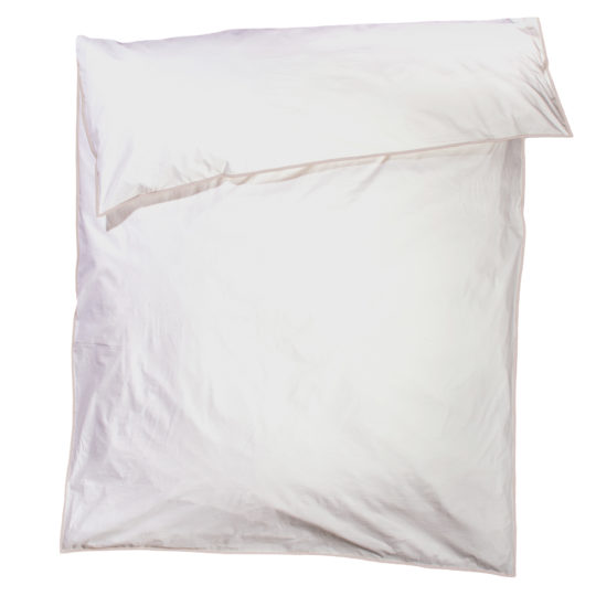 zoeppritz White Bettbezug, Farbe weiss mit creme, Material Baumwolle Perkal in Groesse 200x200