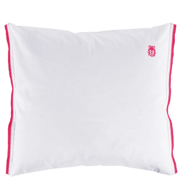 zoeppritz White Kissenbezug, Farbe weiss mit rot, Material Baumwolle Perkal in Groesse 65x65