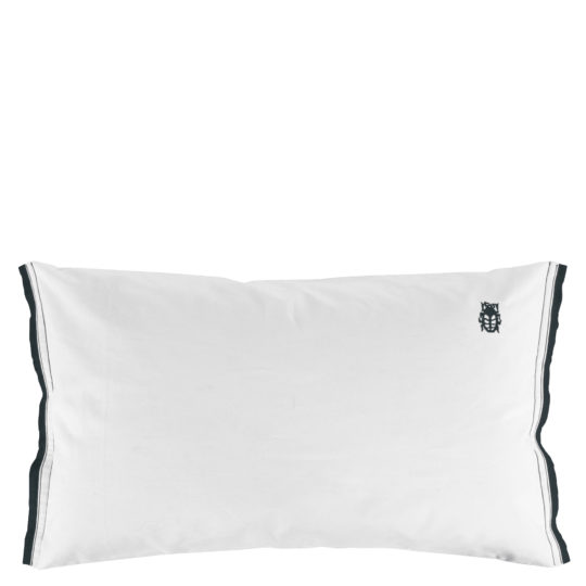 zoeppritz White Kissenbezug, Farbe weiss mit schwarz, Material Baumwolle Perkal in Groesse 65x100
