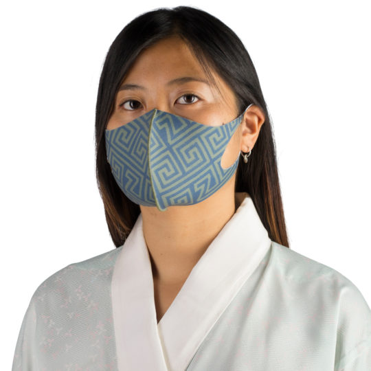 Stoffmaske wiederverwendbar Responsibility, Material Polyester Elasthan, grün-blau