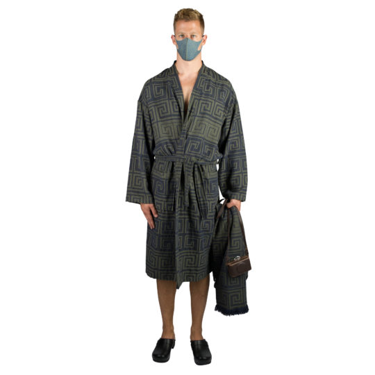 Stoffmaske wiederverwendbar Responsibility, Material Polyester Elasthan, grün-blau