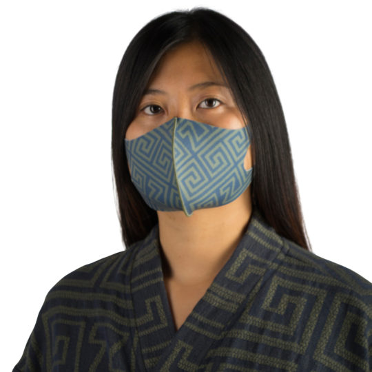 Stoffmaske wiederverwendbar Responsibility, Material Polyester Elasthan, grün-blau