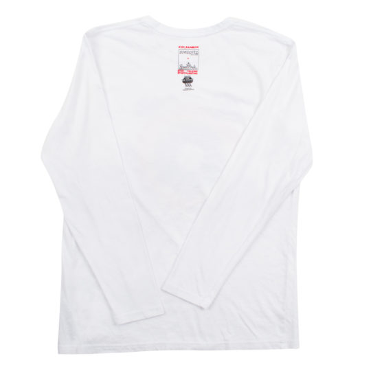 Shirt longsleeve for women and men in white, organic cotton in s, zoeppritz Rainbow Plant