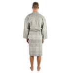Bademantel fuer Herren und Damen in L-XL, schwarz-beige aus Baumwolle, zoeppritz Sunny Leg