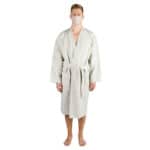 Bademantel fuer Herren und Damen in L-XL, weiss aus Baumwolle, zoeppritz Sunny Leg