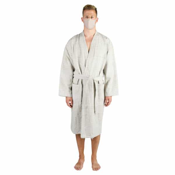 Bademantel fuer Herren und Damen in L-XL, weiss aus Baumwolle, zoeppritz Sunny Leg