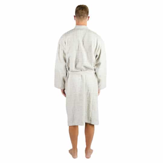 Bademantel fuer Herren und Damen in L-XL, weiss aus Baumwolle, zoeppritz Sunny Leg