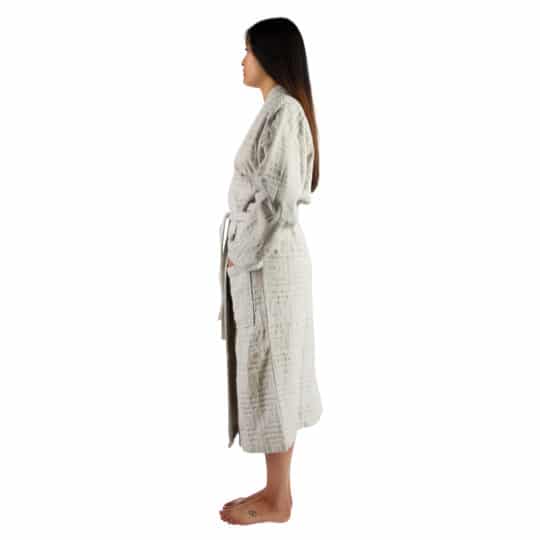 Bathrobe for women and men in s-m, white, cotton, zoeppritz Sunny Leg
