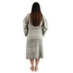 Bademantel fuer Damen und Herren in S-M, schwarz-beige aus Baumwolle, zoeppritz Sunny Leg