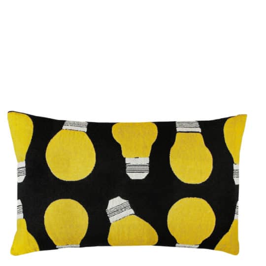 Cushion cover with lightbulb print in 50x70cm, black, zoeppritz bulb